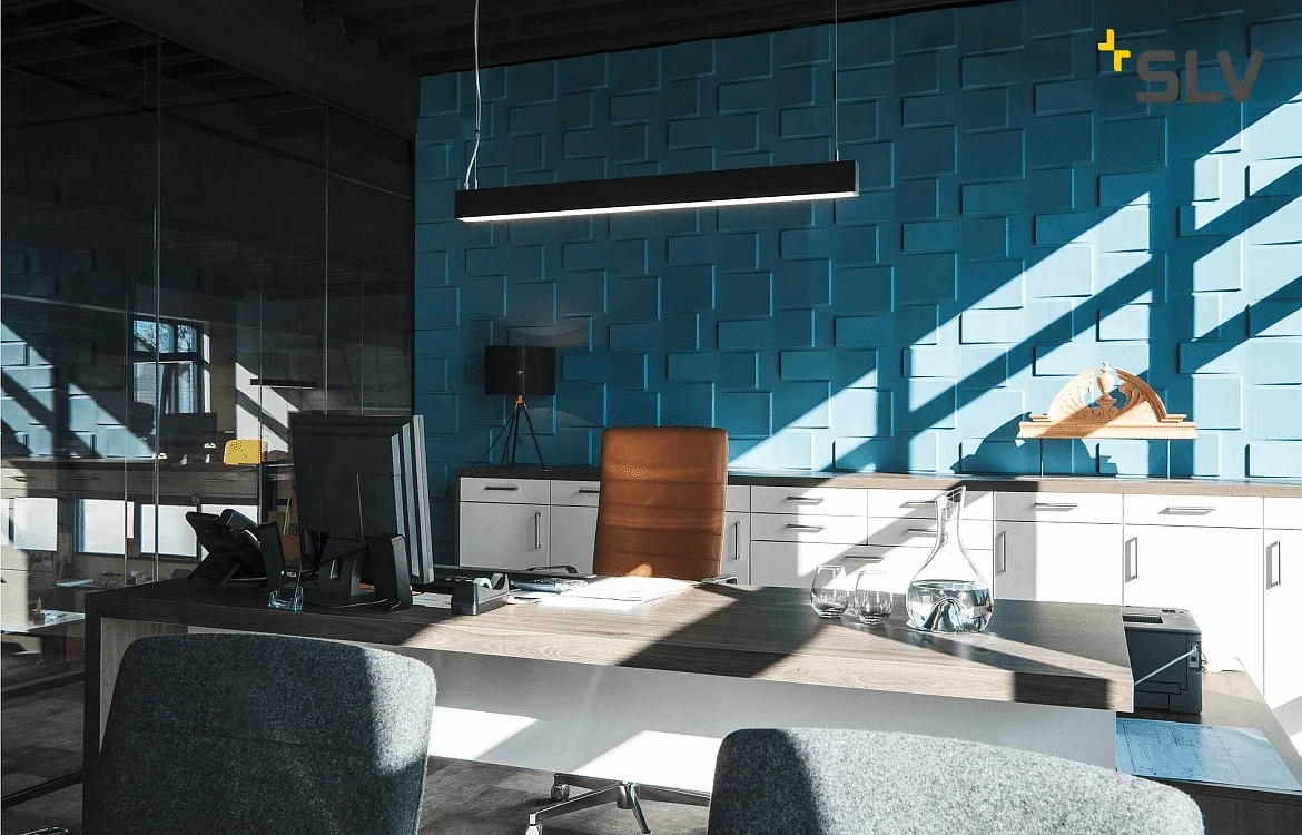 SLV LED Pendant luminaire GLENOS, 100cm, UGR, 52W 4000K, black matt SLV LED Pendant luminaire GLENOS, 100cm, UGR, 52W 4000K, black matt