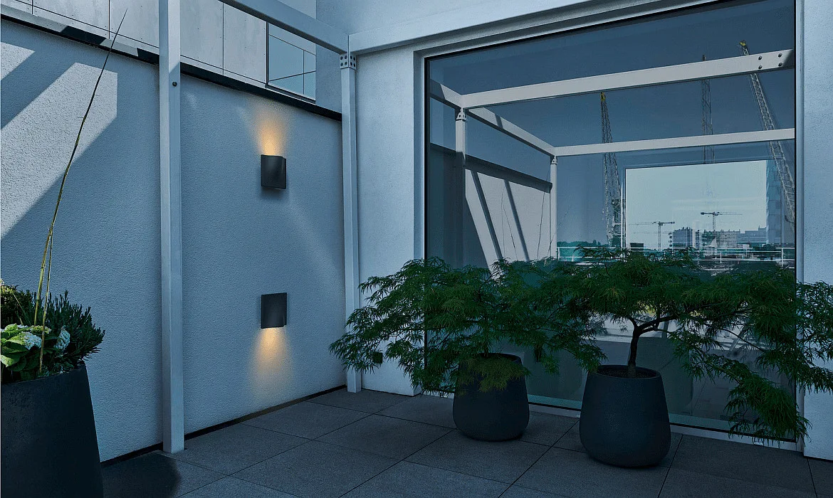 SLV Luminaria de pared para exteriores VILUA II WL IP54, antracita SLV Luminaria de pared para exteriores VILUA II WL IP54, antracita