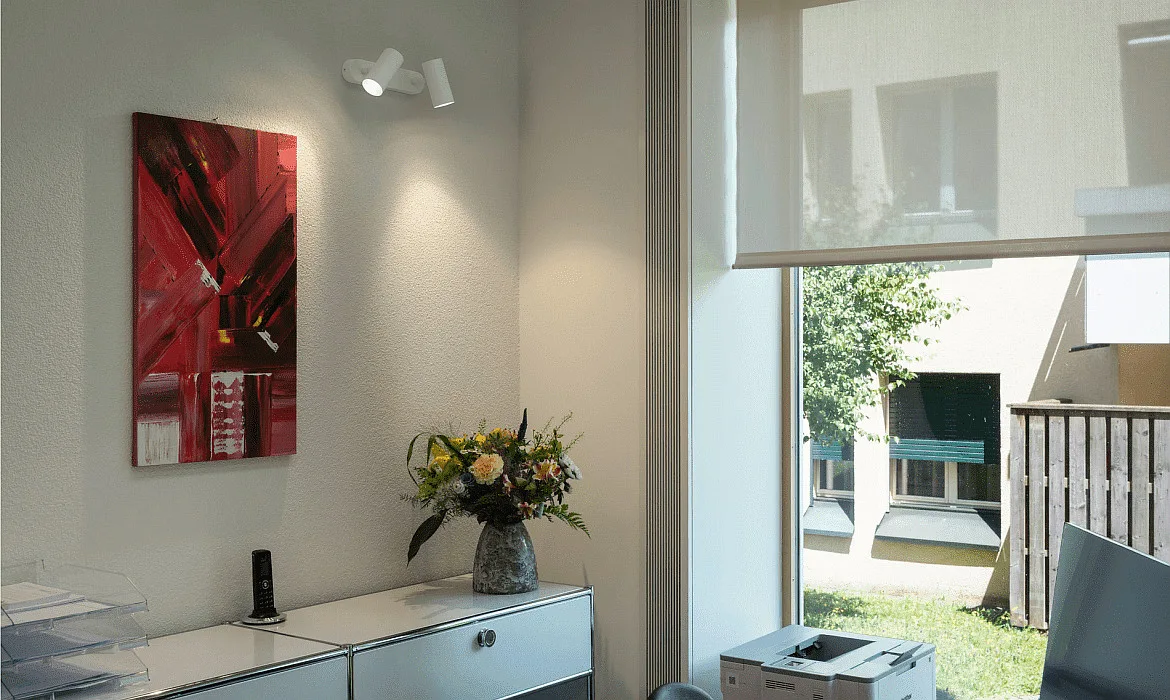SLV Luminaria de pared y techo NOBLO® DOUBLE PHASE DTW de 2 llamas, redondo, Dim-To-Warm IP20, blanco regulable SLV Luminaria de pared y techo NOBLO® DOUBLE PHASE DTW de 2 llamas, redondo, Dim-To-Warm IP20, blanco regulable