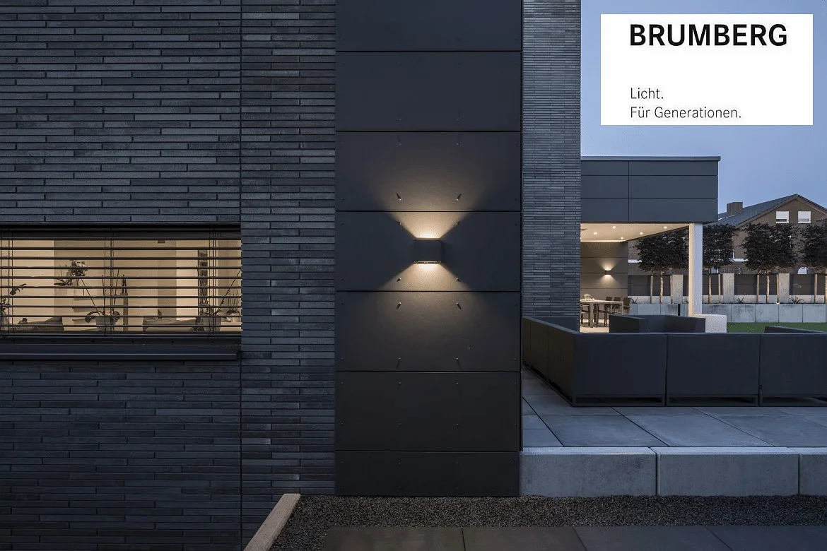 Brumberg Outdoor LED wall luminaire, IP54, 230V AC, Up/Down variabel, 18x15cm, 6W 3000K 150lm . 100°, structured graphite Brumberg Outdoor LED wall luminaire, IP54, 230V AC, Up/Down variabel, 18x15cm, 6W 3000K 150lm . 100°, structured graphite