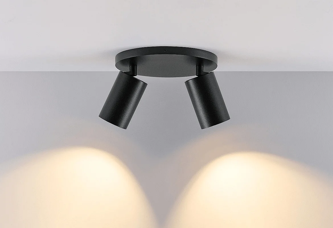 Deko-Light Luminaria de techo CAN TILT ROUND BASE Ø 20CM MIX‘N MATCH de 2 llamas, redondo, sin pantalla, giro cardánico GU10 IP20 Deko-Light Luminaria de techo CAN TILT ROUND BASE Ø 20CM MIX‘N MATCH de 2 llamas, redondo, sin pantalla, giro cardánico GU10 IP20
