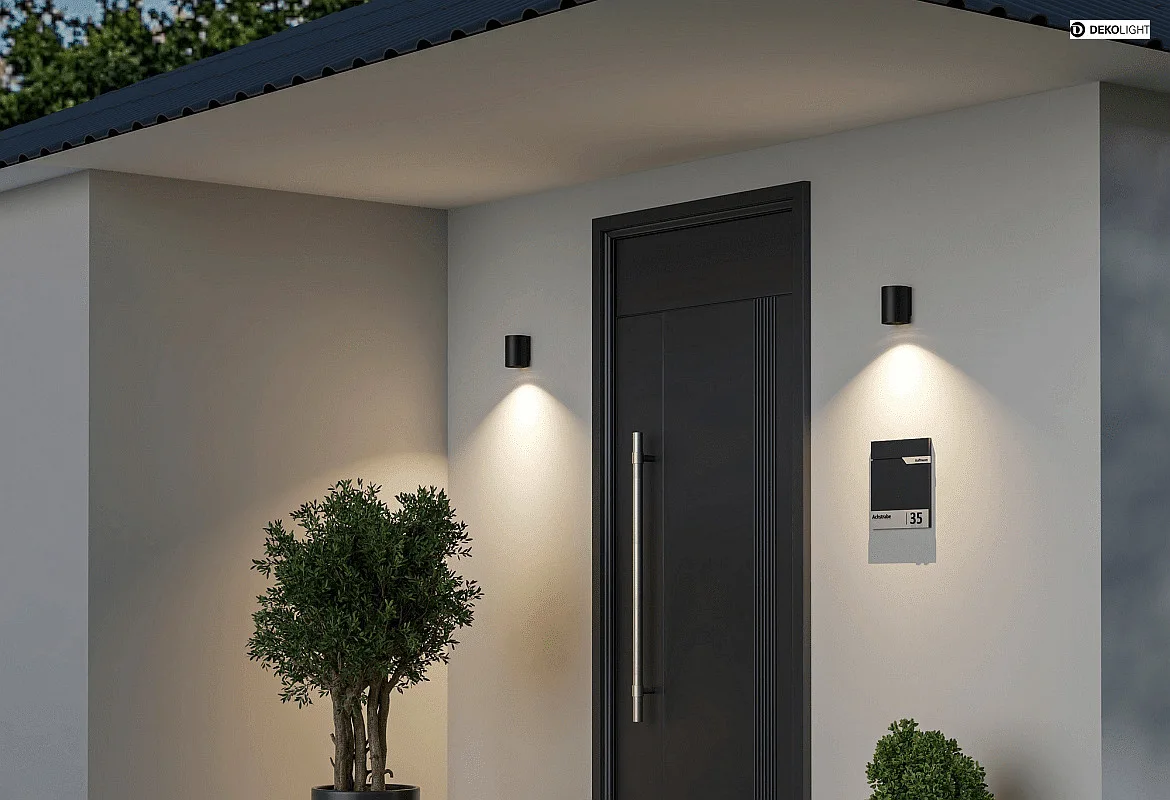 Deko-Light outdoor wall luminaire CAN OUTDOOR UP OR DOWN 1 flame, cylindrical, rigid GU10 IP65, black Deko-Light outdoor wall luminaire CAN OUTDOOR UP OR DOWN 1 flame, cylindrical, rigid GU10 IP65, black