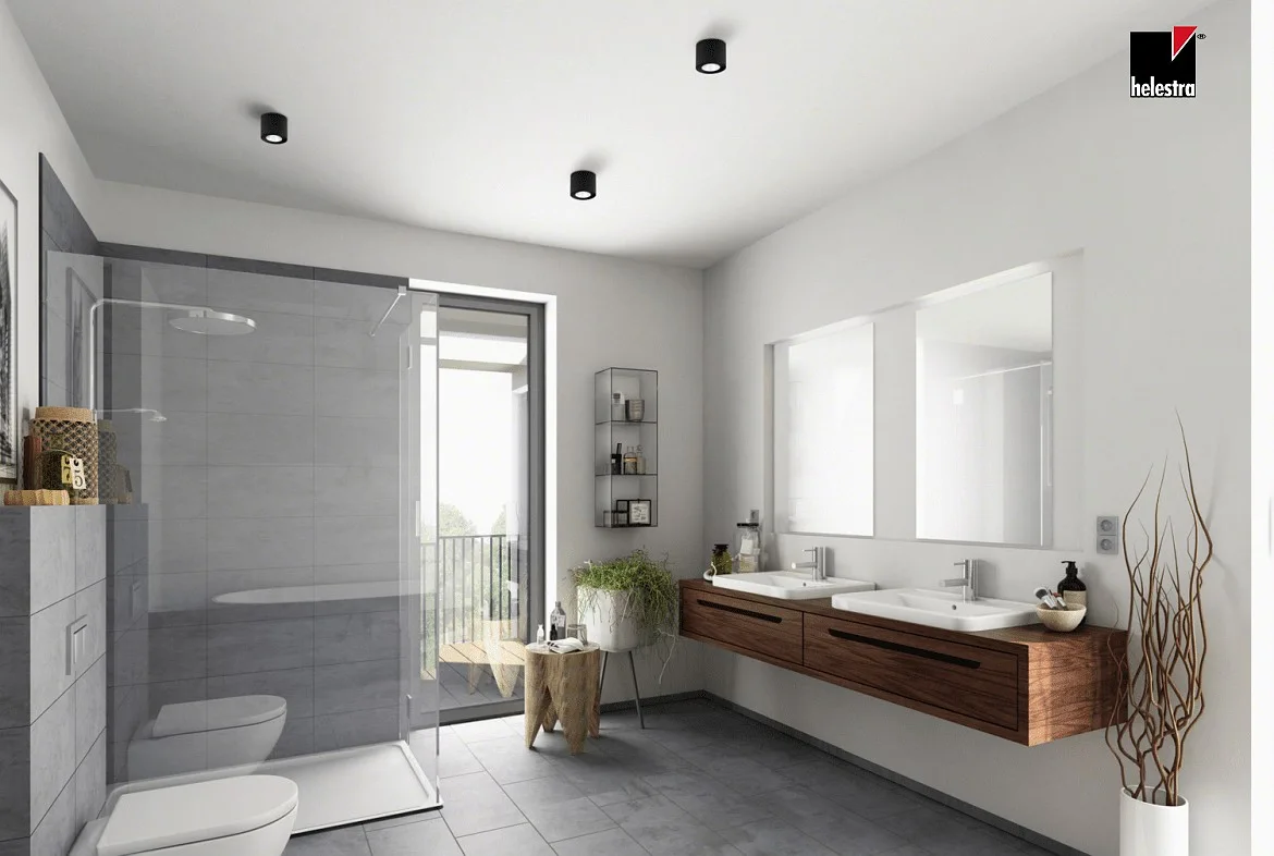 Helestra Luz downlight OSO LED angular, rígido, versión de montaje en superficie IP44, negro mate regulable Helestra Luz downlight OSO LED angular, rígido, versión de montaje en superficie IP44, negro mate regulable