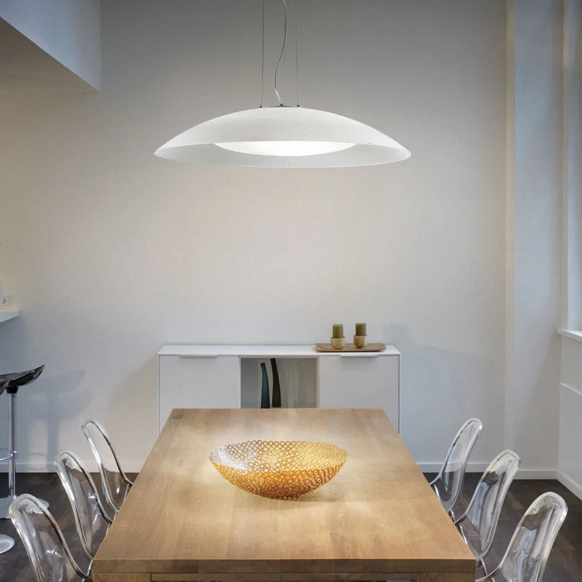 Ideal Lux Pendant luminaire LENA SP3 D64, 3 flames, E27, Ø 64cm, white Ideal Lux Pendant luminaire LENA SP3 D64, 3 flames, E27, Ø 64cm, white