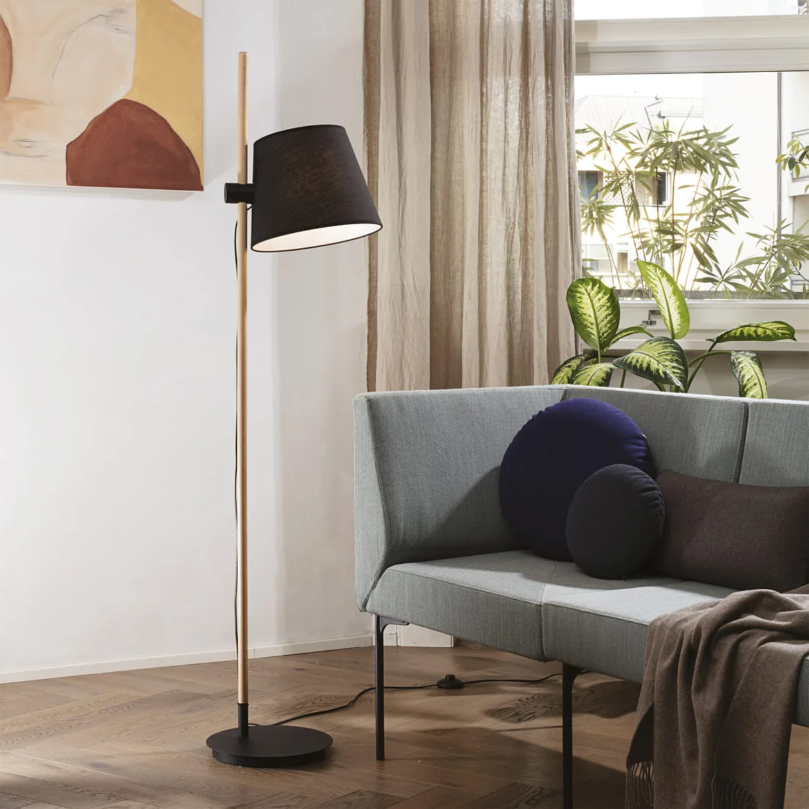 Ideal Lux floor lamp AXEL with switch, adjustable E27 IP20, black Ideal Lux floor lamp AXEL with switch, adjustable E27 IP20, black
