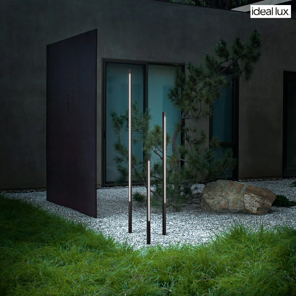 Ideal Lux Luminaria de caminos JEDI PT LED 80.5CM angular, conmutable, con pincho de tierra IP65, negro mate Ideal Lux Luminaria de caminos JEDI PT LED 80.5CM angular, conmutable, con pincho de tierra IP65, negro mate