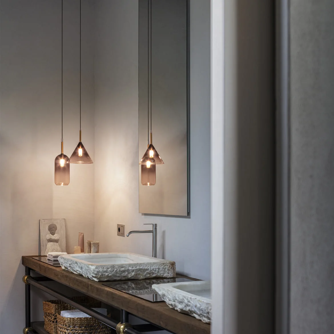 Ideal Lux pendant luminaire EMPIRE cylindrical G9 IP20, smoky colour dimmable Ideal Lux pendant luminaire EMPIRE cylindrical G9 IP20, smoky colour dimmable