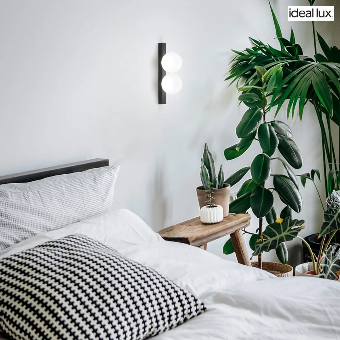 Ideal Lux Luminaria de pared PING PONG IP20, negro Ideal Lux Luminaria de pared PING PONG IP20, negro