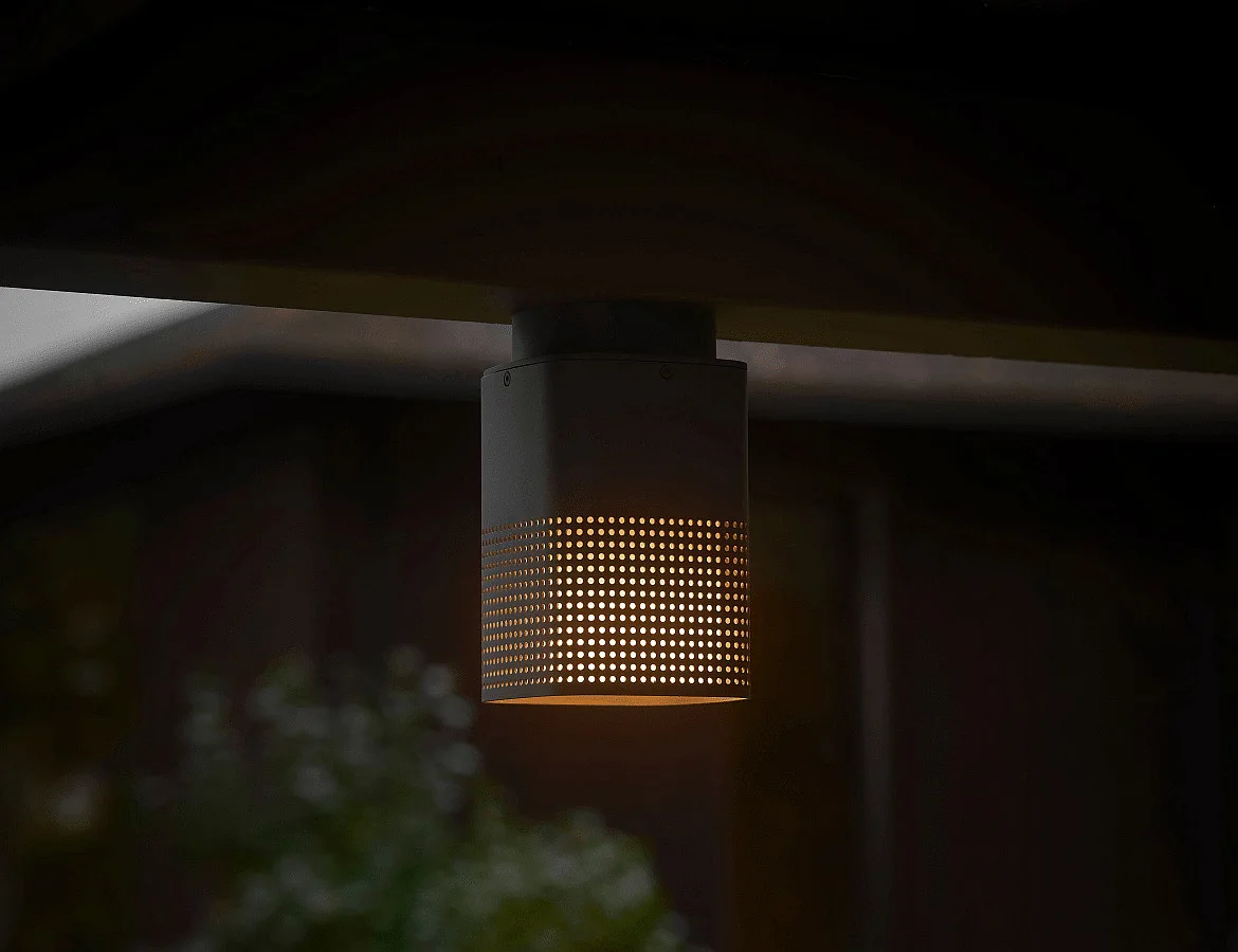 Nordlux outdoor ceiling luminaire SIDARA CL square, perforated, sea-air resistant, with lamp socket E27 IP54, seaside anthracite Nordlux outdoor ceiling luminaire SIDARA CL square, perforated, sea-air resistant, with lamp socket E27 IP54, seaside anthracite
