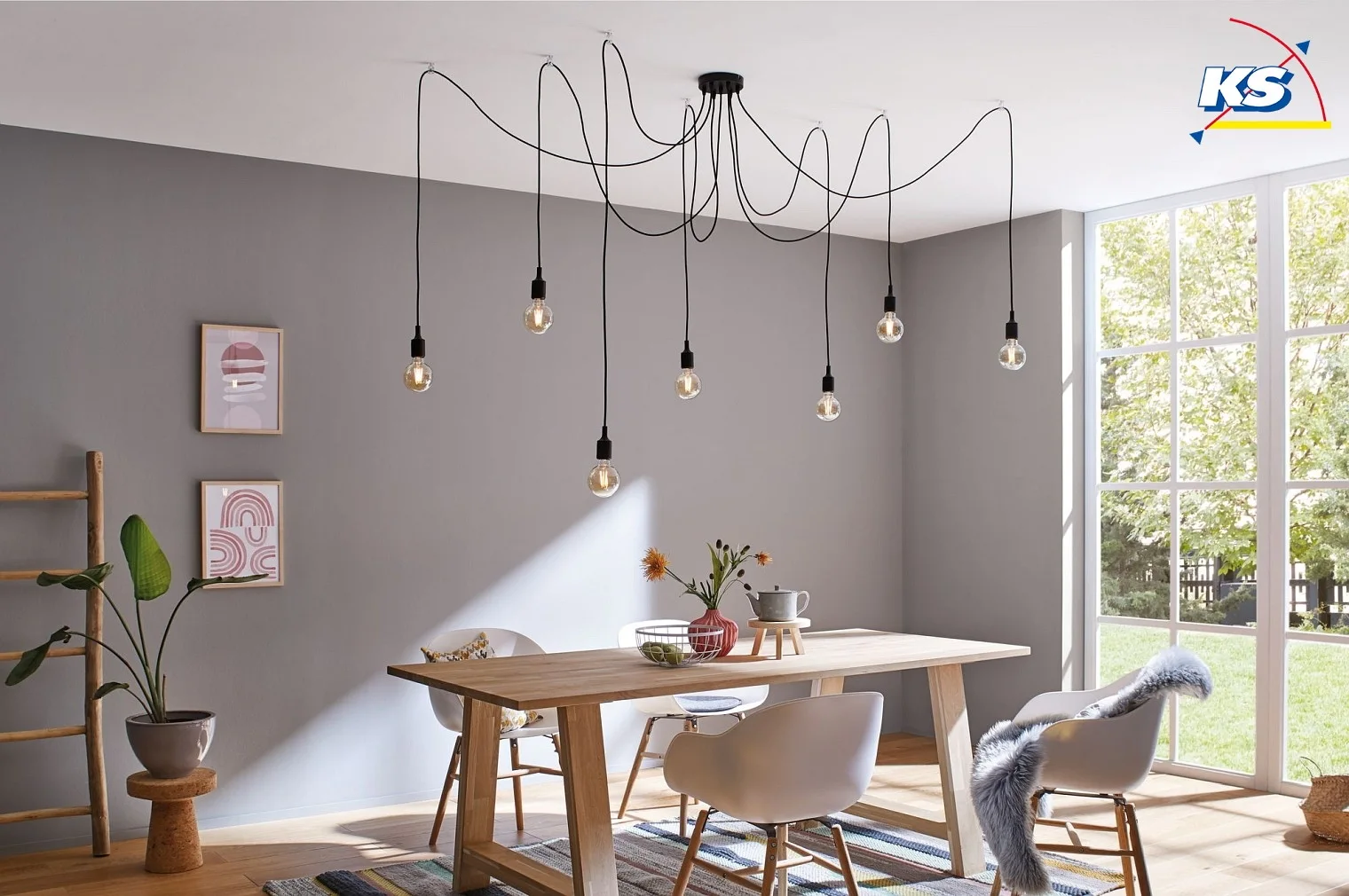 Paulmann Luminaria colgante NEORDIC KETIL de 7 llamas E27 IP20, negro regulable Paulmann Luminaria colgante NEORDIC KETIL de 7 llamas E27 IP20, negro regulable