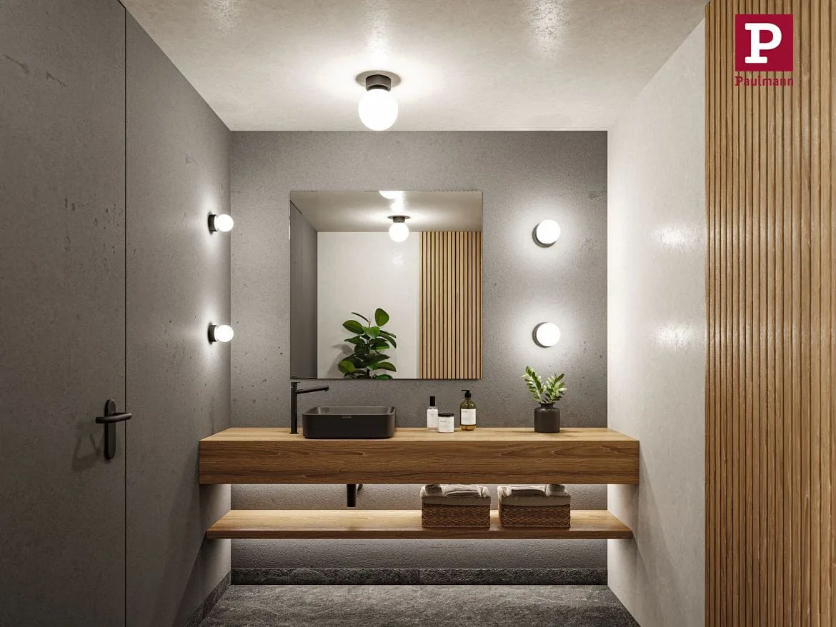 Paulmann Luminaria de pared y techo GOVE IP44, mate, negro Paulmann Luminaria de pared y techo GOVE IP44, mate, negro