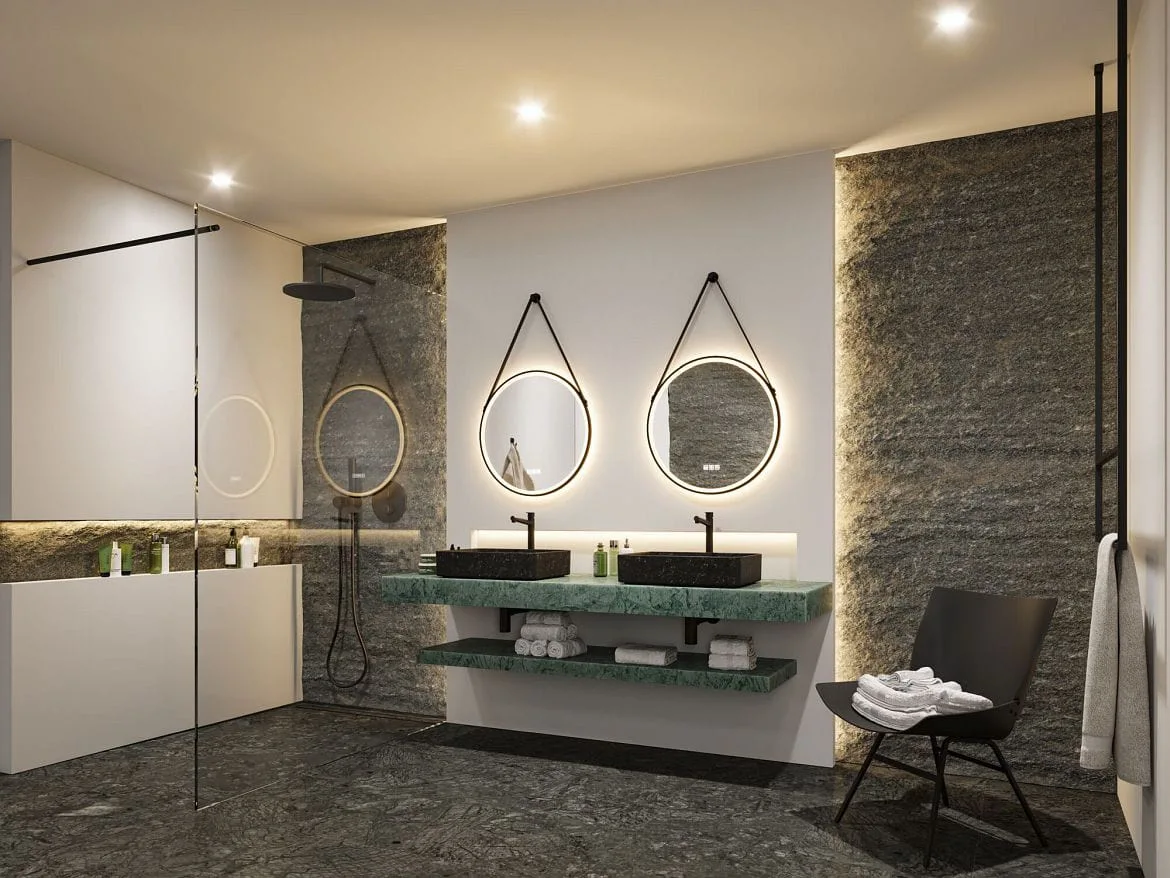 Paulmann Espejo con iluminación MIRRA Ø 60CM redondo, CCT Switch, con regulador táctil, con cinta, con función de calefacción IP44 Paulmann Espejo con iluminación MIRRA Ø 60CM redondo, CCT Switch, con regulador táctil, con cinta, con función de calefacción IP44