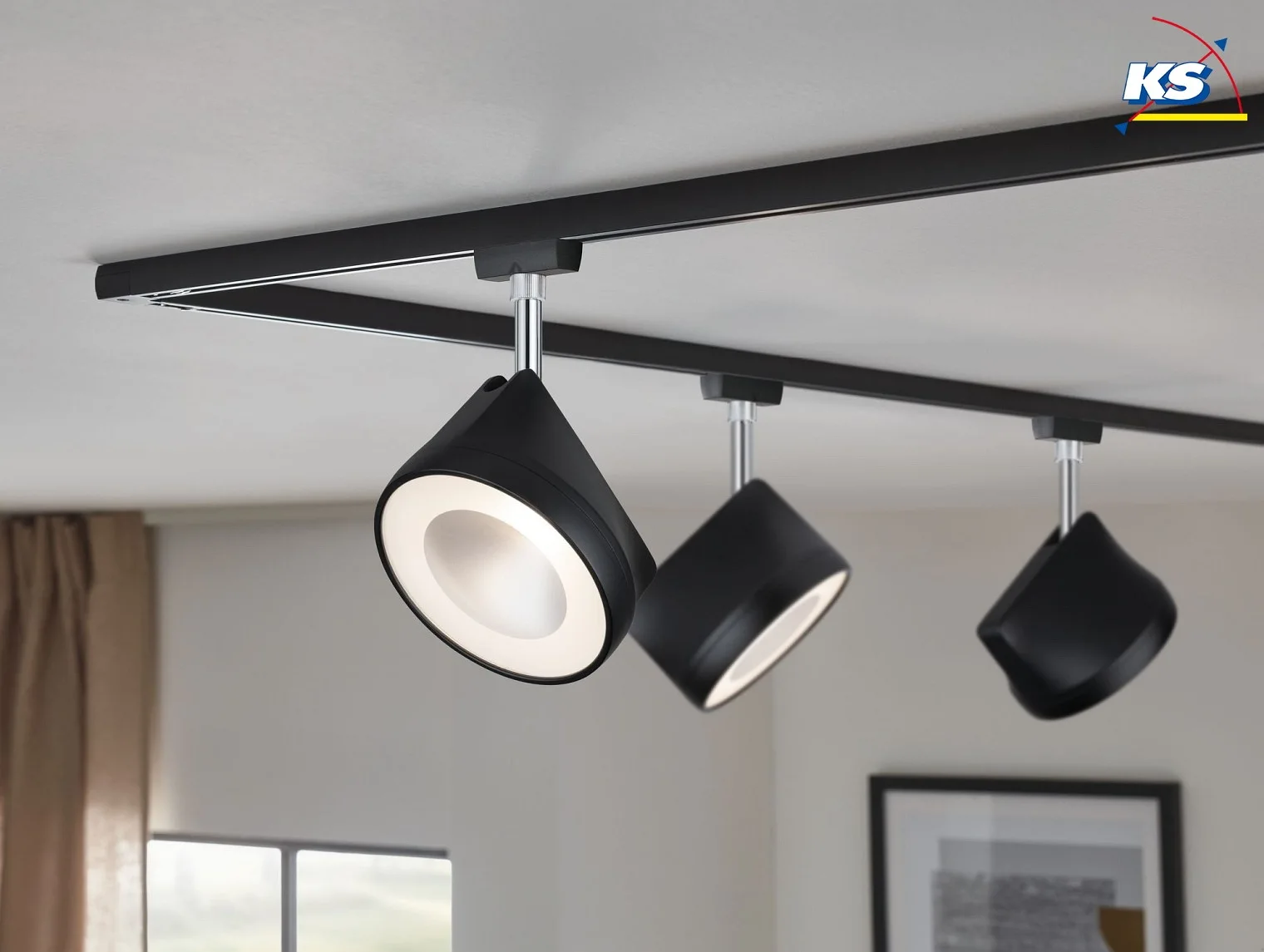 Paulmann Foco URAIL ARENA LED giratorio, inclinable, cromo, negro mate Paulmann Foco URAIL ARENA LED giratorio, inclinable, cromo, negro mate