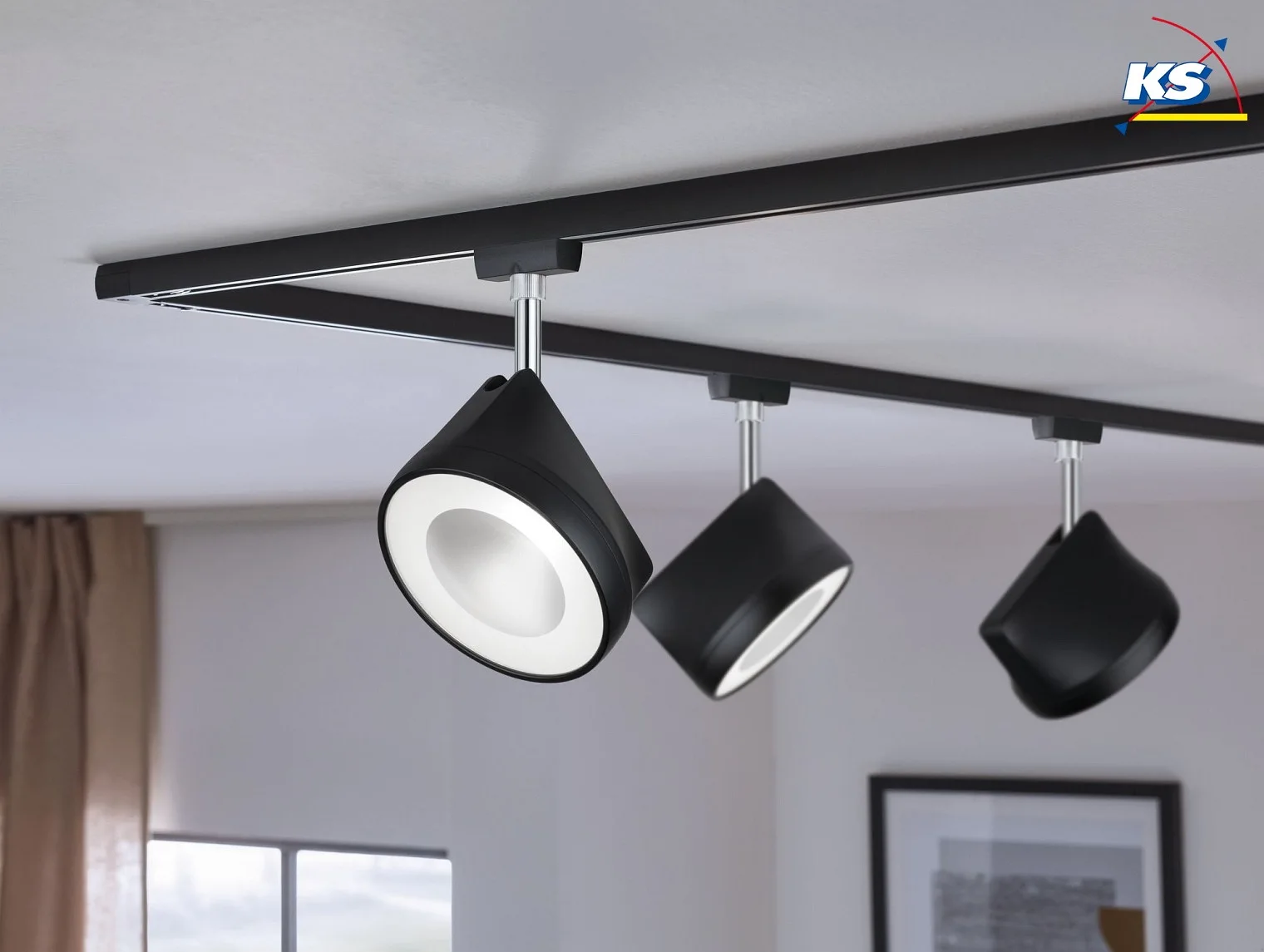 Paulmann Foco URAIL ARENA LED giratorio, inclinable, cromo, negro mate Paulmann Foco URAIL ARENA LED giratorio, inclinable, cromo, negro mate