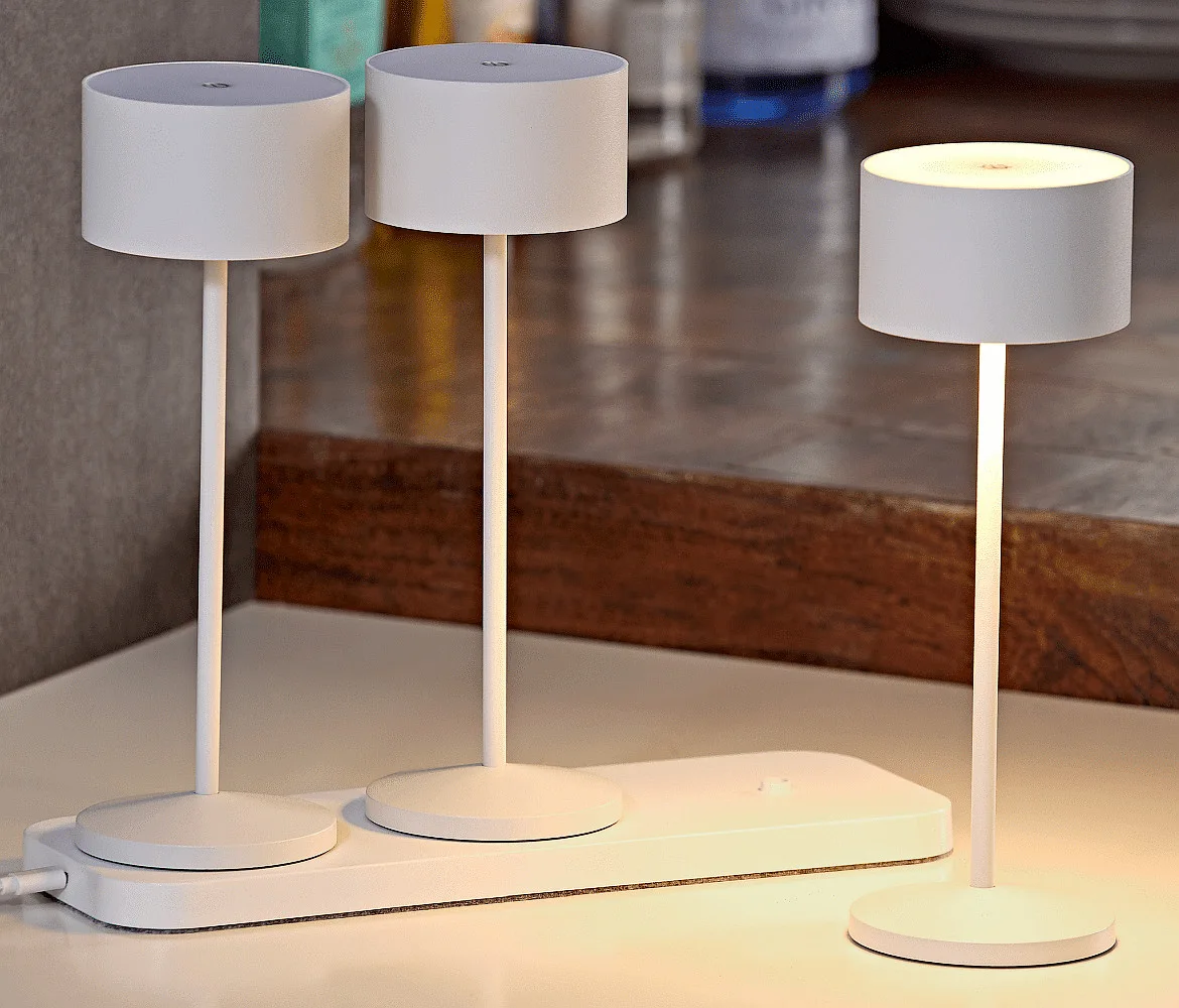 SIGOR battery table lamp VELUNA up / down, CCT Switch, set of 3, with touch dimmer IP44, snow white dimmable SIGOR battery table lamp VELUNA up / down, CCT Switch, set of 3, with touch dimmer IP44, snow white dimmable