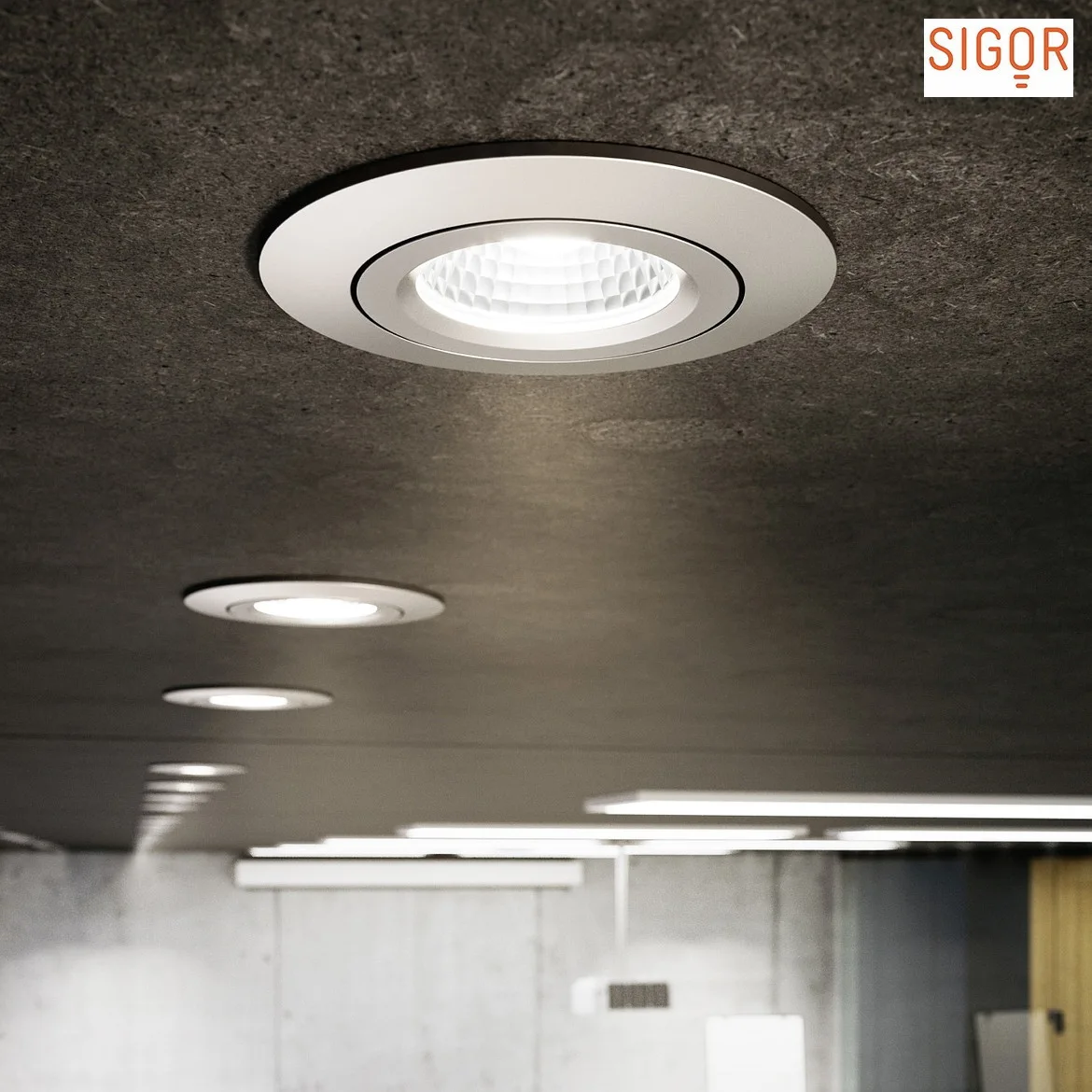 SIGOR Luminaria empotrable DILED 68 giratorio IP20, cromo, negro regulable 6W 380lm 3000K 36° 36° CRI 95 SIGOR Luminaria empotrable DILED 68 giratorio IP20, cromo, negro regulable 6W 380lm 3000K 36° 36° CRI 95