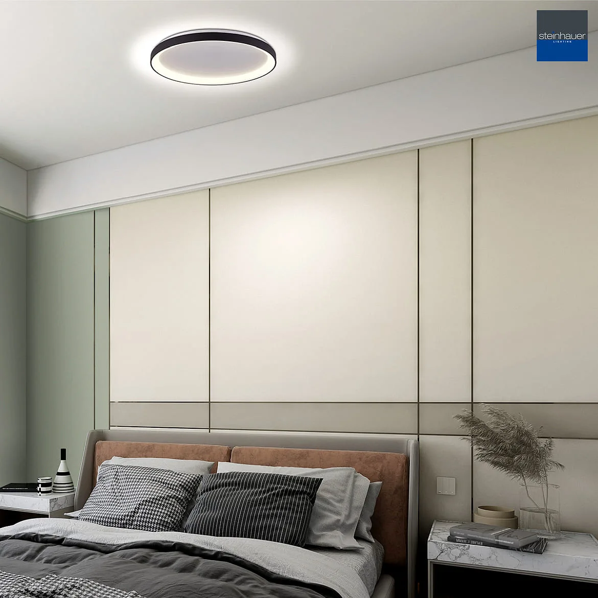 Steinhauer Luminaria de techo RINGLEDE IP20, negro regulable Steinhauer Luminaria de techo RINGLEDE IP20, negro regulable