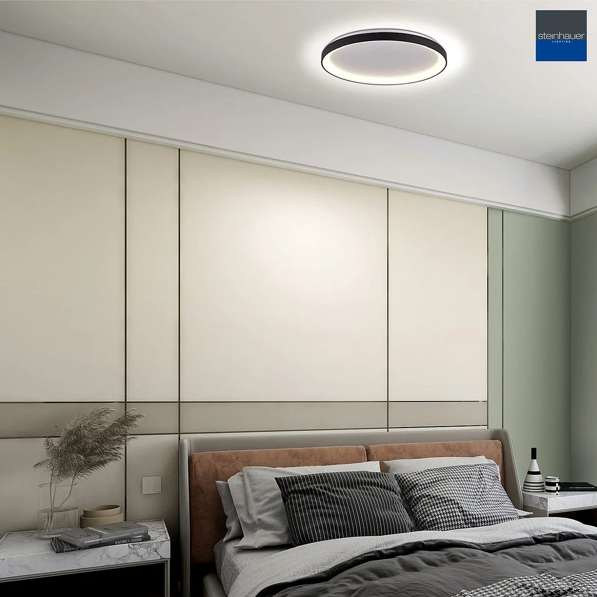 Steinhauer Luminaria de techo RINGLEDE IP20, negro regulable Steinhauer Luminaria de techo RINGLEDE IP20, negro regulable