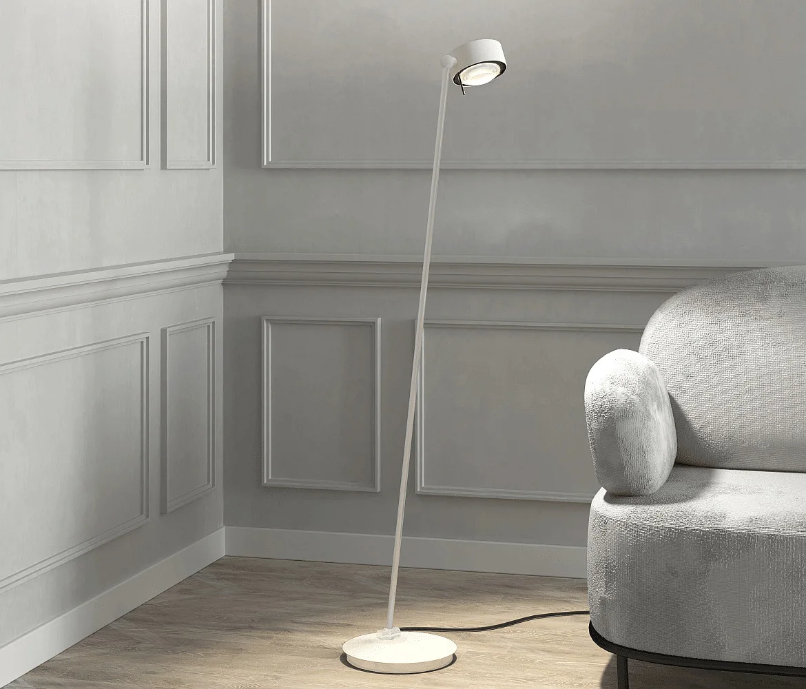 Top Light Luminaria de pedestal PUK! PRO 120 giratorio, giratorio IP20, blanco mate regulable Top Light Luminaria de pedestal PUK! PRO 120 giratorio, giratorio IP20, blanco mate regulable