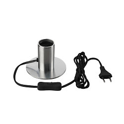 Luminaria de mesa FITU TL con interruptor E27 IP20, aluminio cepillado 