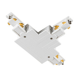 3-phase T-connector S-TRACK PHASE & DALI built-in version, DALI controllable, earth right, earth outside, white