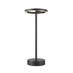 L�mpara de mesa a pilas VINOLINA ONE con regulador t�ctil, forma del anillo IP54, negro regulable