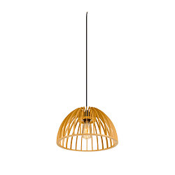 Luminaria colgante WUD - HALF ROUND semicircular E27 IP20, madera, negro regulable