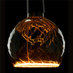 Bombilla filamento Globe FLOATIG GLOBE 150 TWISTED - SMOKEY GREY - PHASE G150 �palo E27 6W 230lm 1900K 330� regulable