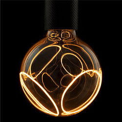L�mpara LED GLOBE 125 2X SLANTING SOFT CURVE - SMOKEY - PHASE G125 mate E27 8W 400lm 1900K 330� CRI 90-100 regulable
