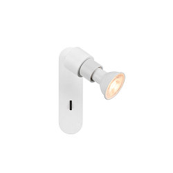 Luminaria de pared y techo PURI 2.0 BASIC SWITCH redondo, con interruptor GU10 IP20, blanco regulable
