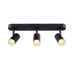 Luminaria de pared y techo NOBLO� TRIPLE PHASE de 3 llamas, cil�ndrico, giro card�nico IP20, negro regulable