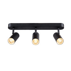 Luminaria de pared y techo NOBLO� TRIPLE PHASE de 3 llamas, cil�ndrico, giro card�nico IP20, negro regulable