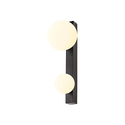 Luminaria de pared SUN WL DOUBLE redondo G9 IP20, negro, barnizado regulable