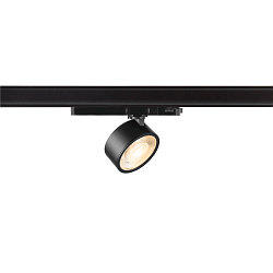 Foco trif�sico KALU 2.0 cil�ndrico, apto para puestos de trabajo VDU IP20, negro, barnizado regulable
