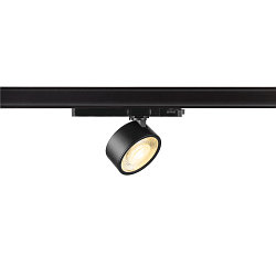 Foco trif�sico KALU 2.0 cil�ndrico, apto para puestos de trabajo VDU IP20, negro, barnizado regulable