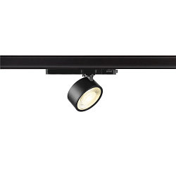Foco trif�sico KALU 2.0 cil�ndrico, apto para puestos de trabajo VDU IP20, negro, barnizado regulable