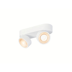 Luminaria de pared y techo KALU 2.0 de 2 llamas, apto para puestos de trabajo VDU IP20, blanco, barnizado regulable