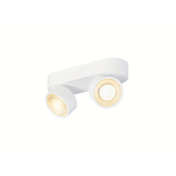 Luminaria de pared y techo KALU 2.0 de 2 llamas, apto para puestos de trabajo VDU IP20, blanco, barnizado regulable