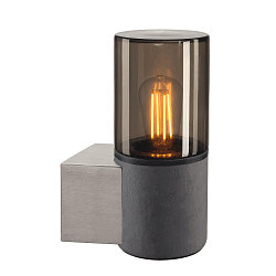 Luminaria de pared LISENNE E27, gris, color humo