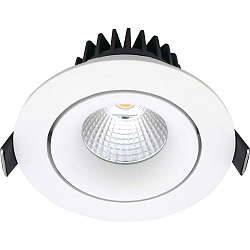 recessed luminaire VELIA TILT round IP44, white matt dimmable 11W 3000K