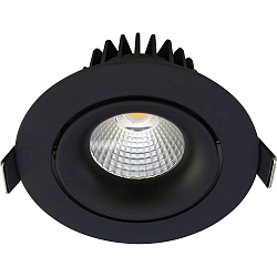 recessed luminaire VELIA TILT round IP44, black matt dimmable 11W 650lm 2700K