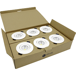 Luminaria empotrable VELIA redondo, juego de 6 IP54, blanco mate  7W 850lm 1800|3000K