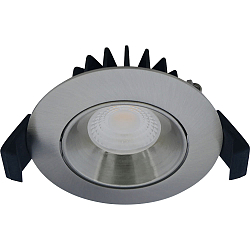 recessed luminaire VELIA LOW PROFILE round IP44, brushed aluminium dimmable 5,5W 310lm 2700K