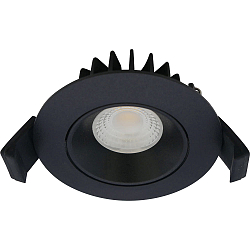 recessed luminaire VELIA LOW PROFILE round IP44, black matt dimmable 5,5W 320lm 3000K