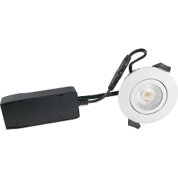 recessed luminaire LOW PROFILE round IP54, white matt dimmable 6W 450lm 2700K
