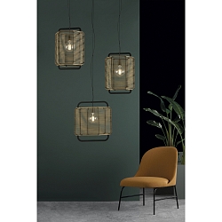 Luminaria colgante CORDA 45 E27 IP20, color arenoso 
