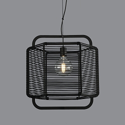 Luminaria colgante CORDA 50 E27 IP20, negro 