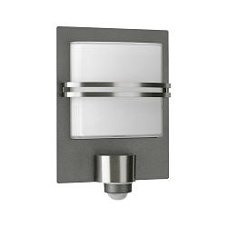 Luminaria de pared para exteriores TYPE NO 6250 plano, con detector de movimiento E27 IP44, antracita