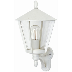 Luminaria de pared para exteriores TYPE NO 1814 arriba, angular E27 IP44, blanco mate regulable