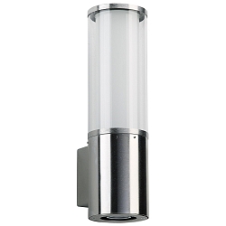 Luminaria de pared para exteriores TYPE NO 0323 cil�ndrico, con punto LED E27 IP44, acero inoxidable regulable